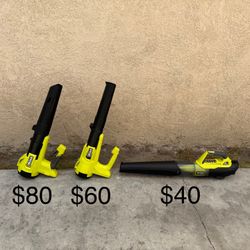 RYOBI Cordless Battery & Corded Electric Leaf Blowers (Tool Only) **See Photo**
