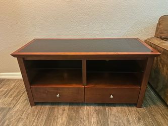 Wood and glass television stand