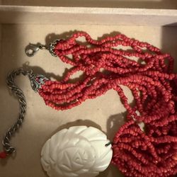 Vintage Multi-Strand Coral Necklace