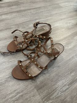 Valentino Block Healed Sandals Sz 38 1/2