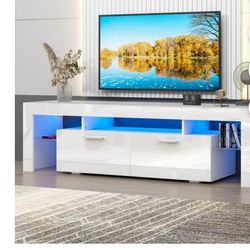 Black TV Stand With Led Lights Black Model 3 Months Old For Sale