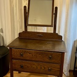 Cute Wood Dresser W/Mirror