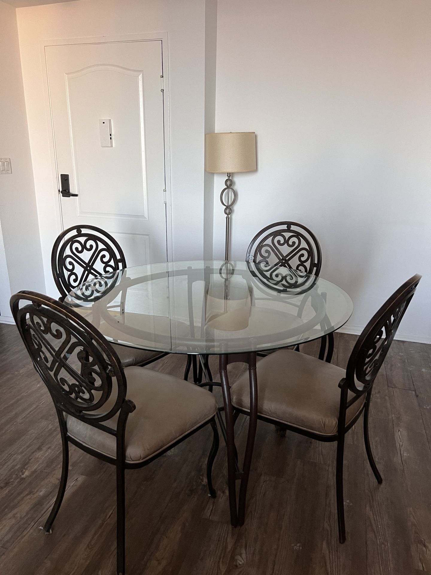 Glass Top Dining Table With 4 Chairs