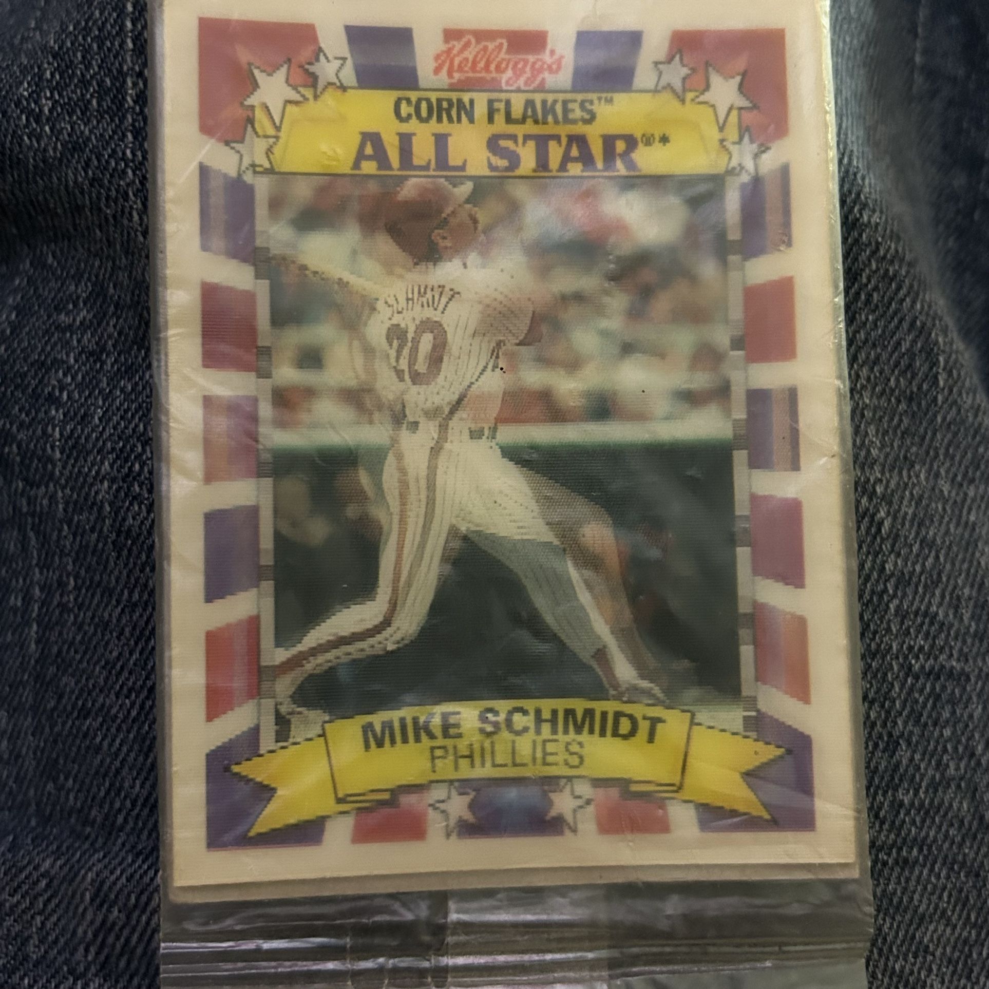 91-92’ Mike Schmidt Kellogg’s Holographic All Star Card. Never Opened