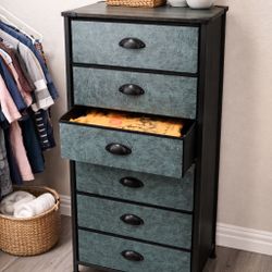 Dresser for Bedroom, Chest with 6 Drawers, Fabric drawer