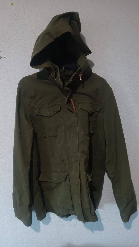 Levi's Women's Y2k Lightweight Parachute Cotton Military Jacket Small Green Pockets