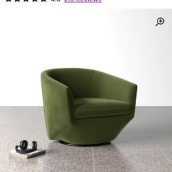 AllModern Green Velvet Swivel Barrel Chair
