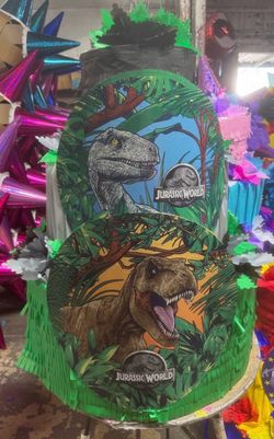 Jurassic park dinosaur three tier pinata with balls