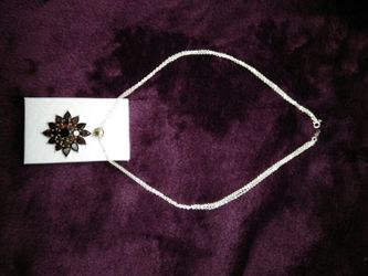 925 Sterling silver gemstone necklace.