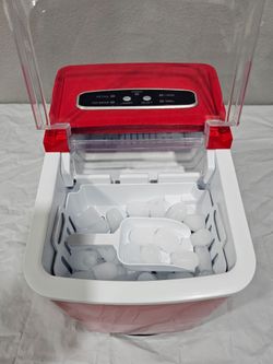 red countertop ice machine  2 sizes portable