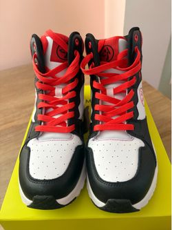 Zumba Air Boss High-Top Dance Sneakers – Black/White/Red – Women’s Size 8