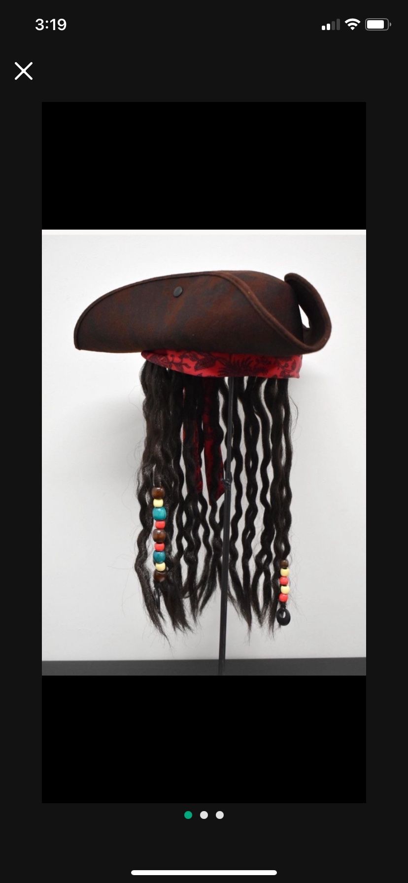 Adults Costumes Hat. Jack Sparrow Hat Only
