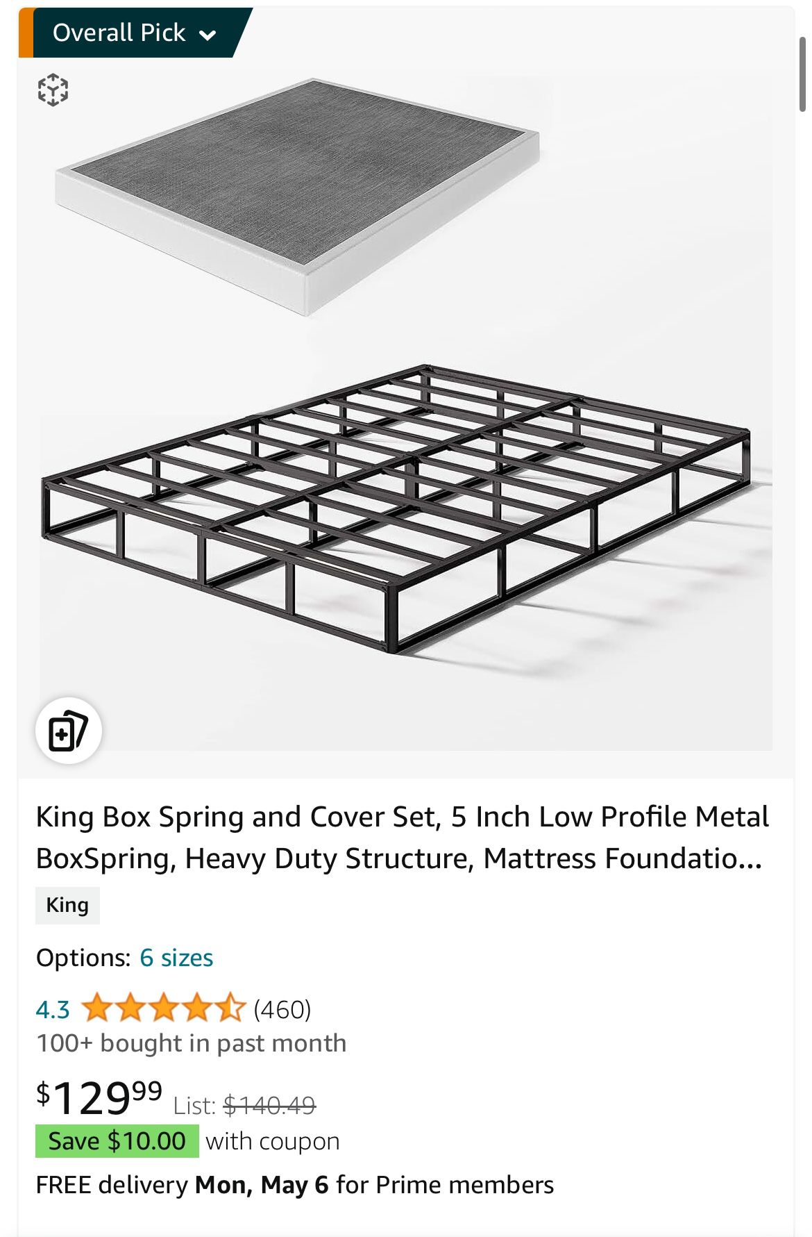 King Metal Box Spring 