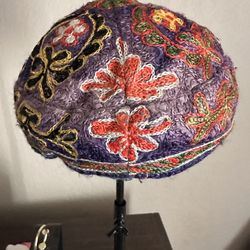 Bukhara or Uzbek embroidered skullcap.