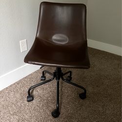 Brown leather desk chair