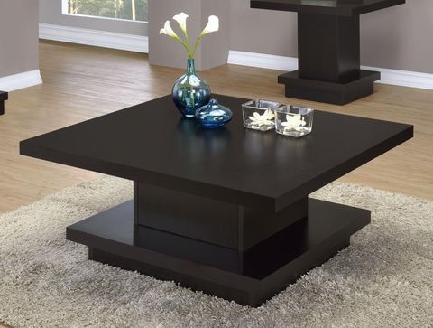 💎Square Engineered Wood Coffee Table Cappuccino Finish Mesa de Centro💎