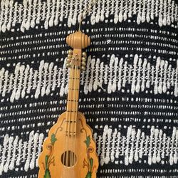 NOS Silvestri Christmas Ornament Decorative Mandalin Musical Instrument Wooden  