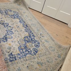 8 x 8 rug  (taupe and blues)