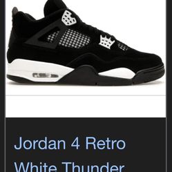 Jordan 4 Black Thunder Size 9