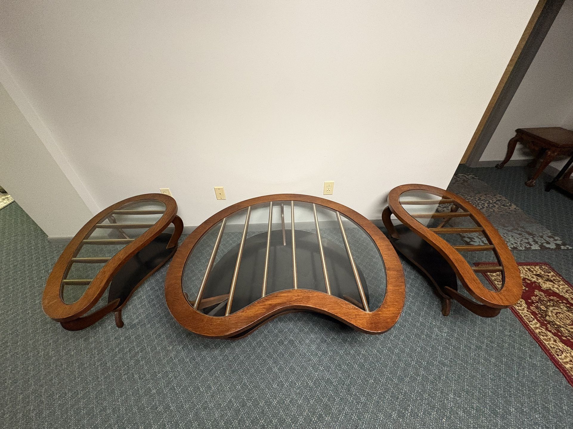 Mid Century Modern Kidney Bean Coffee Table And End Tables