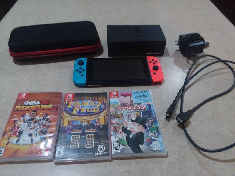 Nintendo Switch Setup w 3 Games!