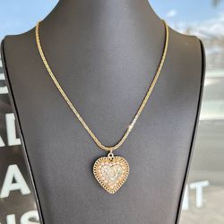 Vintage 14k gold locket pearls heart flower GCJ solid George Carter Jessop with 14k yellow gold chain