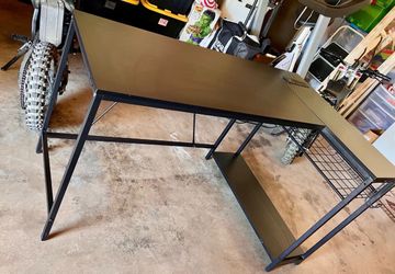 Bestier 52" Gaming Desk with Integrated Power Outlet & USB Ports, L-Shaped Computer Desk