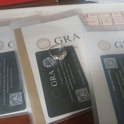 Certified 4 Carate Moissanite Diamond Ring 