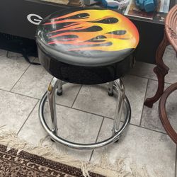 Harley Davidson Flaming Stool
