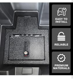 BestEvMod Center Console Safe Vault LockBox Compatible with Chevrolet Silverado EV/GMC Sierra EV 2024 2025 Pickup