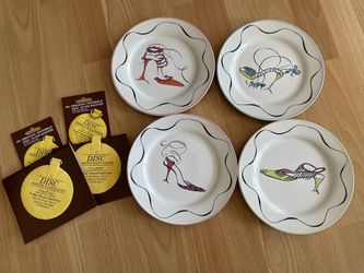 Rosanna 8” Plate Set, Shoe design