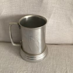 Vintage Playboy Bunny Tankard Aluminum Stein Mug Glass Bottom