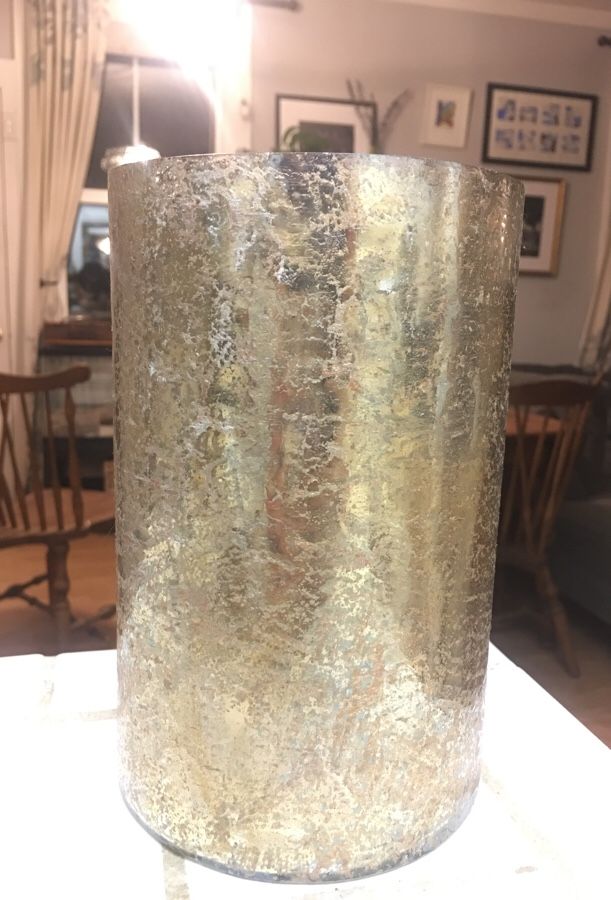 West Elm mercury glass hurricane vase