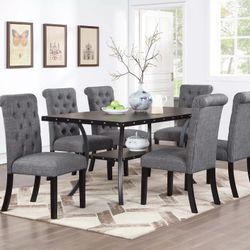 7pc Dining Table With 6 Chairs