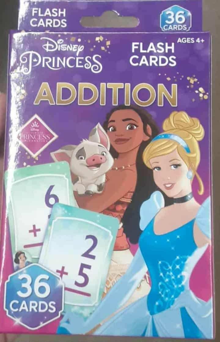 New Disney Princess Addition Flashcards