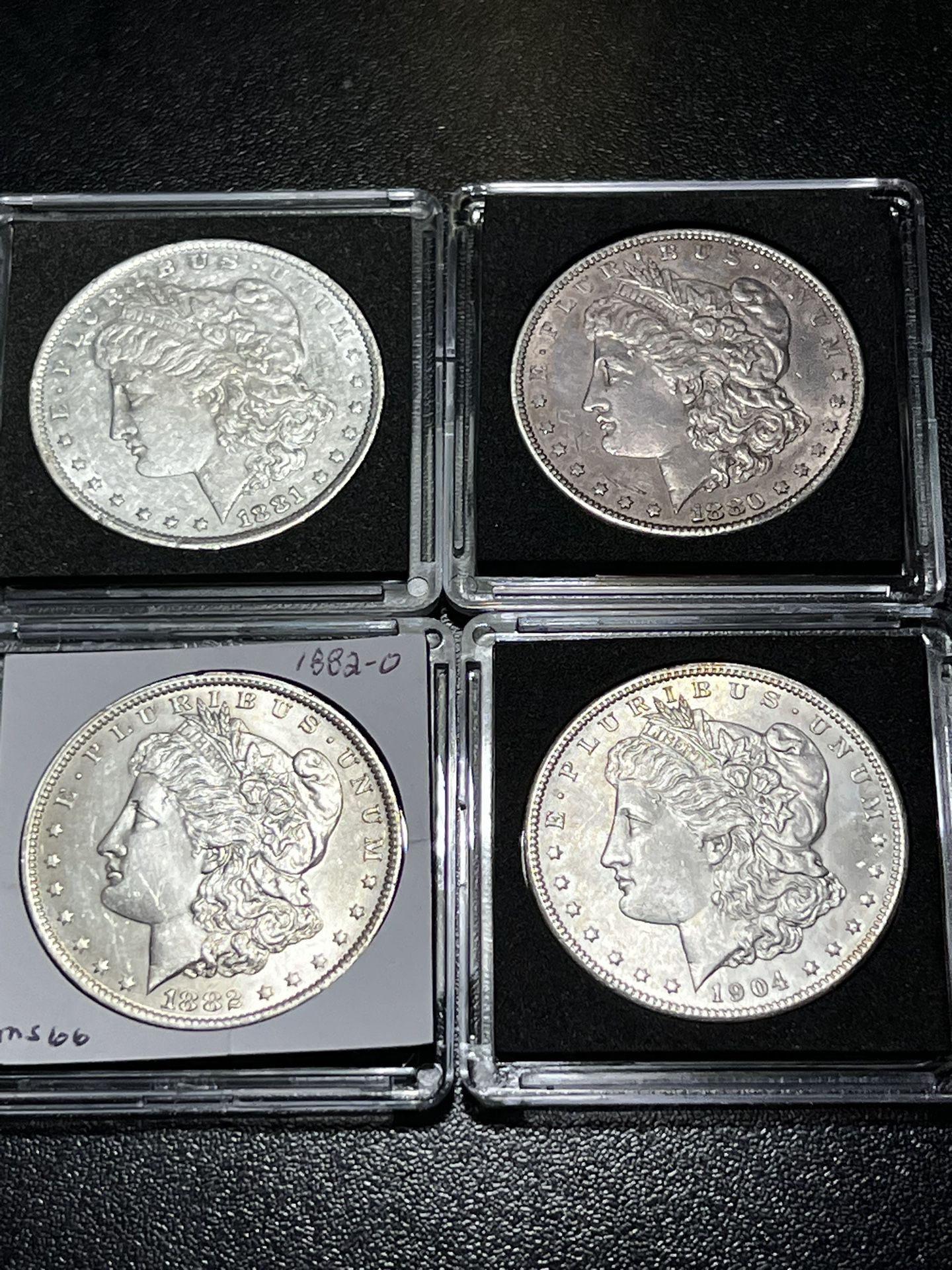 4 High Grade Morgan Silver Dollars