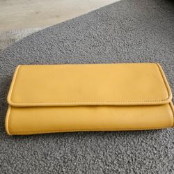 Yellow Leather Clutch Bag