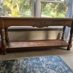 Solid wood vintage console table buffet or sofa table  