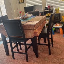  Dining Table  And 4 Chairs - Square And High 