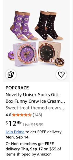New in box Pop Craze pair of novelty donut socks