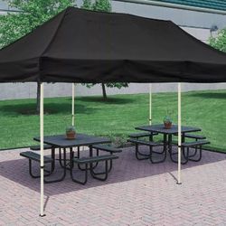 10×20 Pop Up Canopy Tent Portable Instant Canopies  (Black)