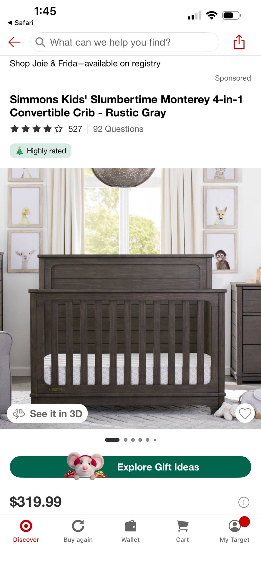 Simmons Kids Crib with Sealy Mattress