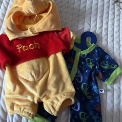 RARE Build a Bear Disney Winnie The Pooh 2 Piece Outfit Costume Disney