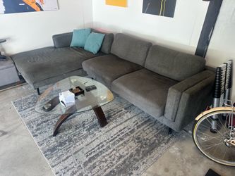 Living Spaces Gray Sectional Sofa w/ Chaise Lounge – Excellent Condition – $395 OBO