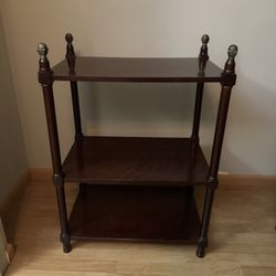 Three Tiered Wood Side Table