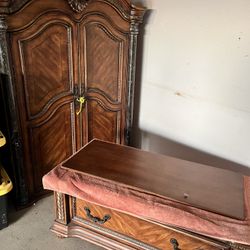 Solid Wood Armoire. Marble Siding 