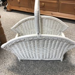White Wicker Basket .