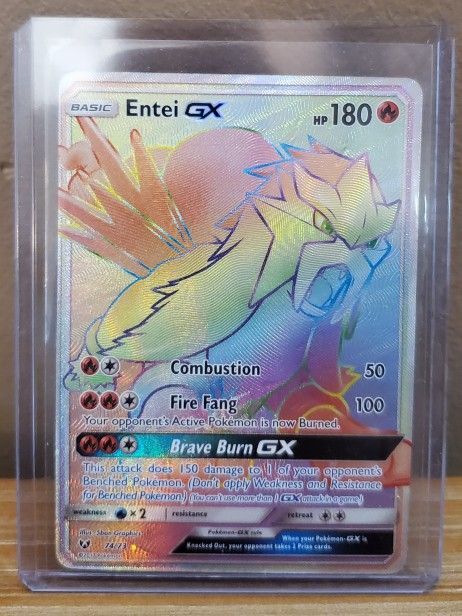 Pokemon Shining Legends Entei GX 74/73 Rainbow Rare