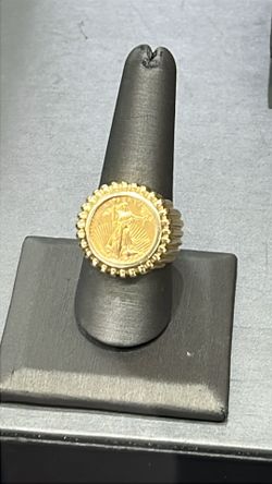 14kt Gold Liberty Coin Ring