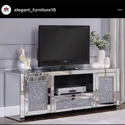 Brand New Diamond Crush Mirror 60’to65’ Tv Stand 